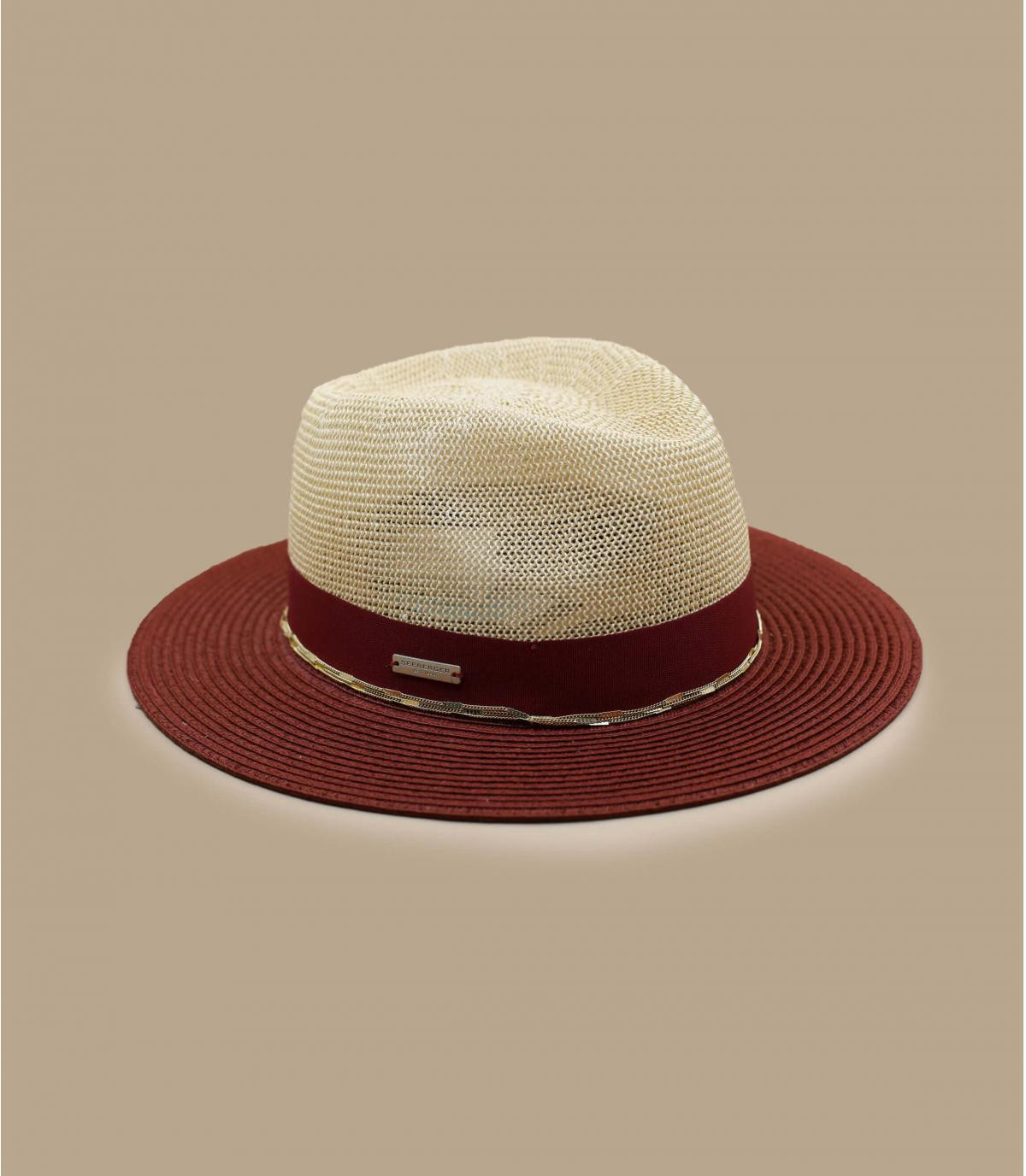 Fedora Bi Color  linen cassis Seeberger